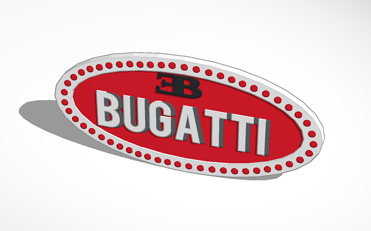 3d design bugatti veyron logo tinkercad