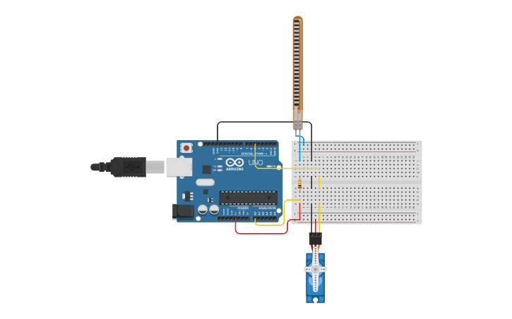 Circuit design Finger Flex Sensor | Tinkercad