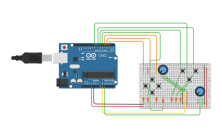 Circuit design RetroPie Control | Tinkercad