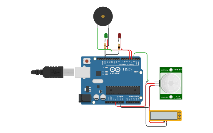Circuit design PIR Motion Sensor | Tinkercad