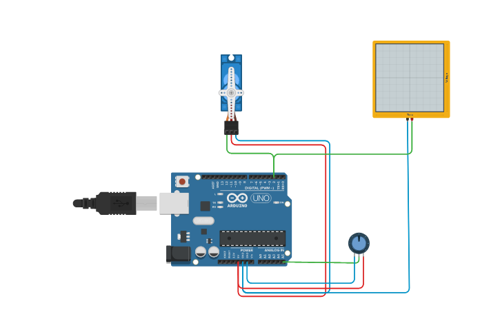 Circuit design Aufgabe 1 mit Servo - Tinkercad
