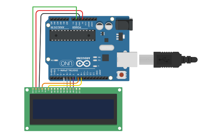 Circuit design LCD - Tinkercad