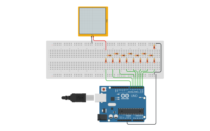 Circuit design Modul 9 perc1 | Tinkercad