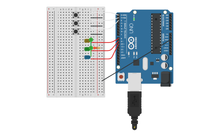 Circuit design Input Push Button - Tinkercad