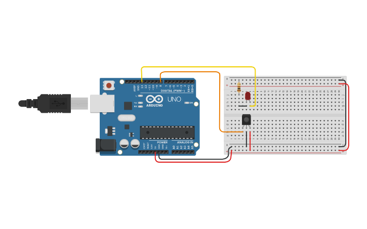 Circuit design IR Sensor - Tinkercad