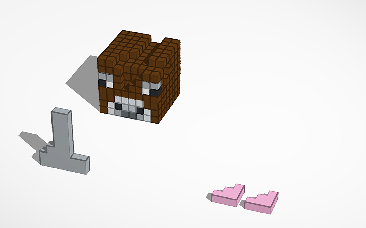 3D design minecraft cow head - Tinkercad