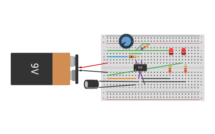 Circuit design LUCES DE VELOCIDAD VARIABLE. - Tinkercad