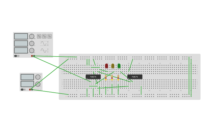 Circuit design traffic light - Tinkercad image.