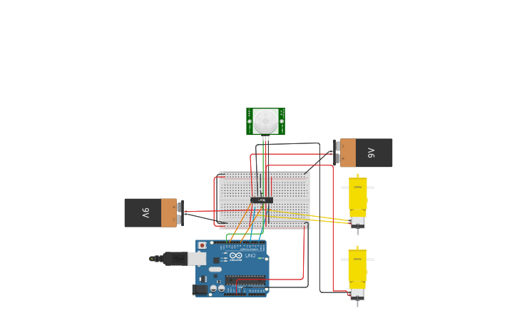 Circuit design SERVOS - Tinkercad