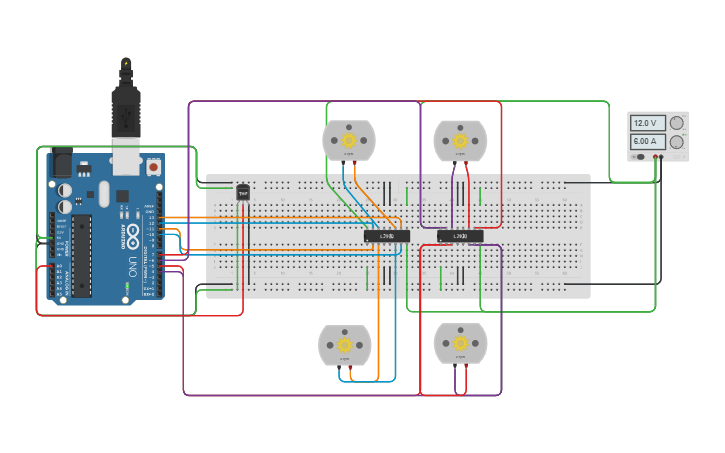 Circuit design Final Interface and Program - Tinkercad