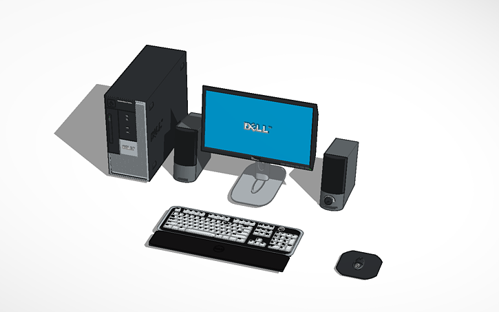 3D design Dell computer set - Tinkercad