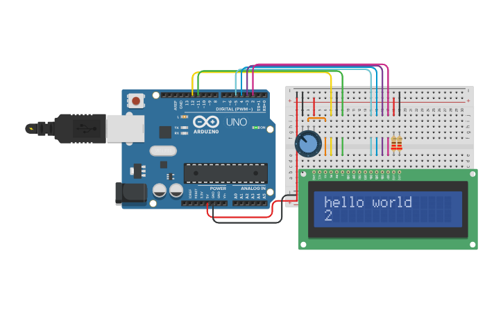 Circuit design LCD I2C - Tinkercad