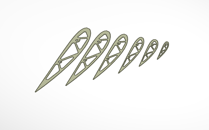 3D design Copy of NACA Airfoils (0012, 6713, 4112) - Tinkercad