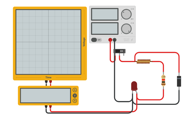 Circuit design Inductor Circuit - Tinkercad