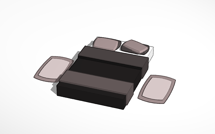 3D design bed and rugs | Tinkercad