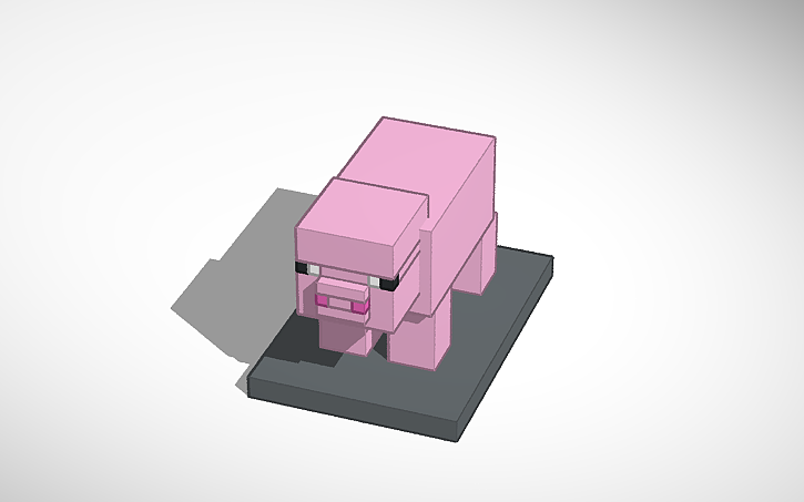 3D design Minecraft Pig Model - Tinkercad