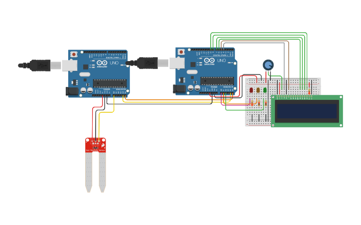 Circuit design Soil Arduino i2c | Tinkercad