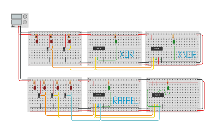 Circuit design XOR - Tinkercad