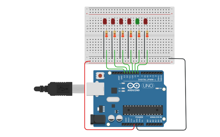 Circuit design Two LED Blinker | Tinkercad