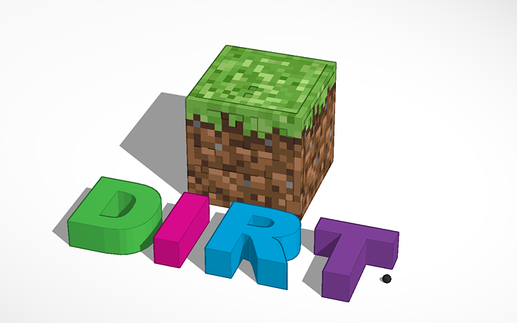 3D design MineCraft Dirt Block - Tinkercad