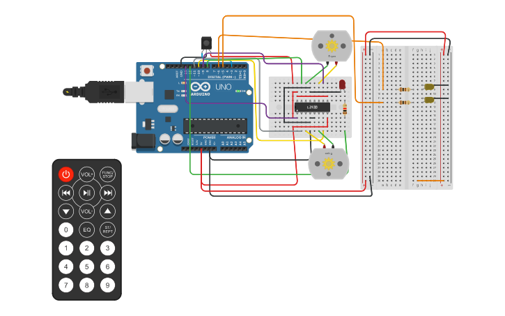Circuit design Remote Control Car - Tinkercad