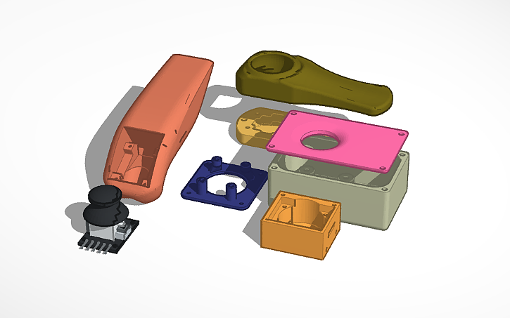 3D design Joystick analog case box - Tinkercad