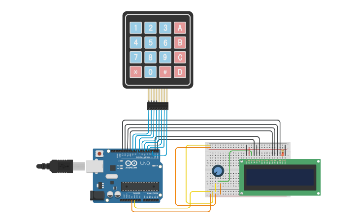 Circuit design Arduino con LCD - Tinkercad