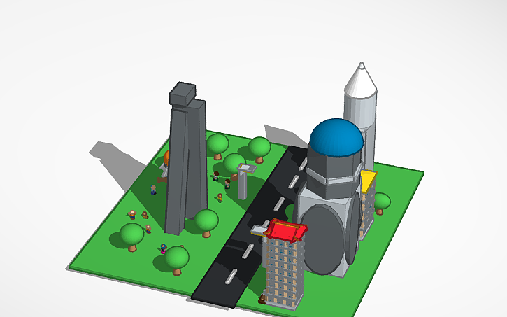 3D design a town-down town! - Tinkercad