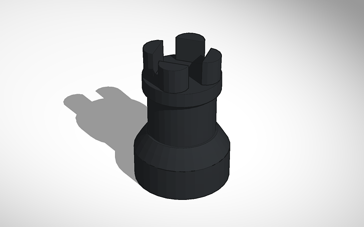 3D design Rook chess piece - Tinkercad