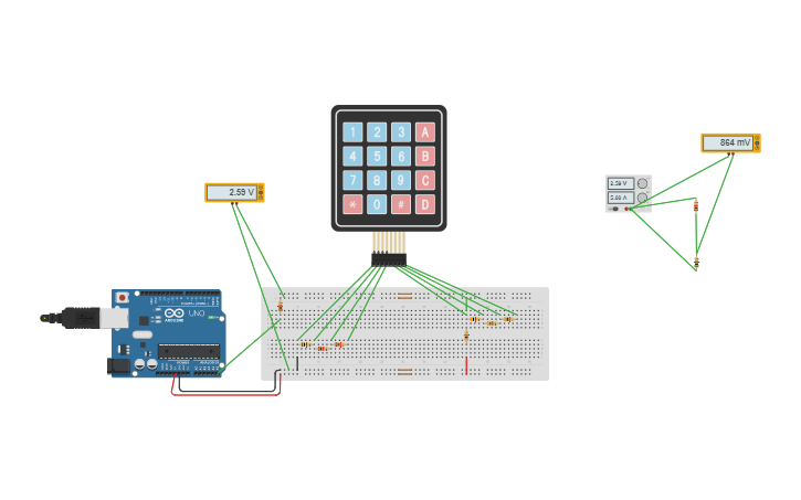 Keypad Project Design Circuit design keypad - Tinkercad