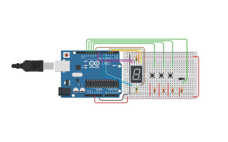 Circuit design Elevator with Buttons - Tinkercad