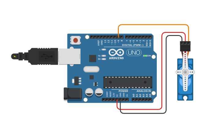 Circuit design Rotating Arduino 60 degrees - Tinkercad