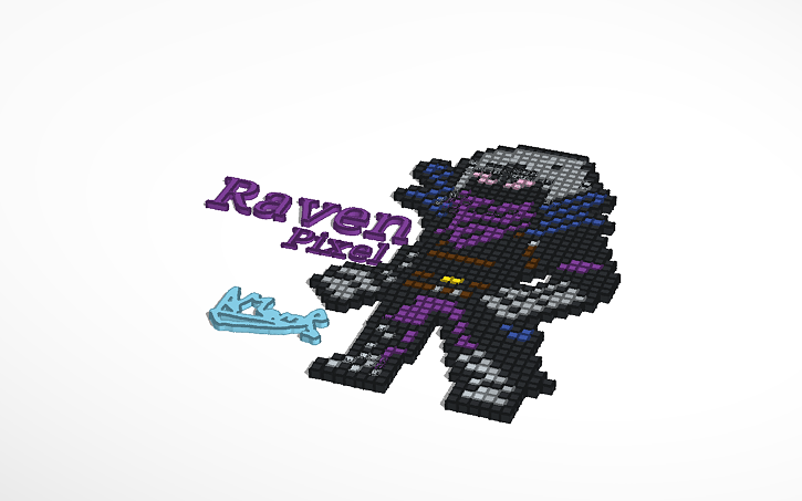 Raven Fortnite Pixel Art 3 Tinkercad
