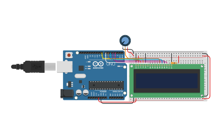 16x2 lcd display tinkercad