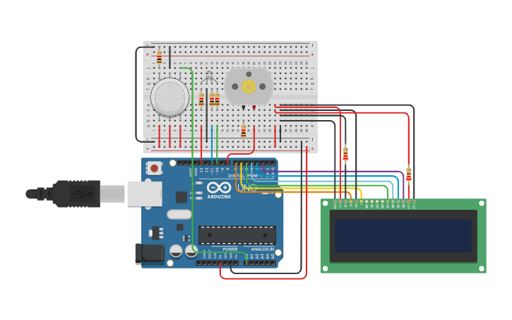 Circuit design Sensor de gas. - Tinkercad