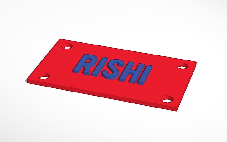 Rishi name | Tinkercad Rishi name | Tinkercad