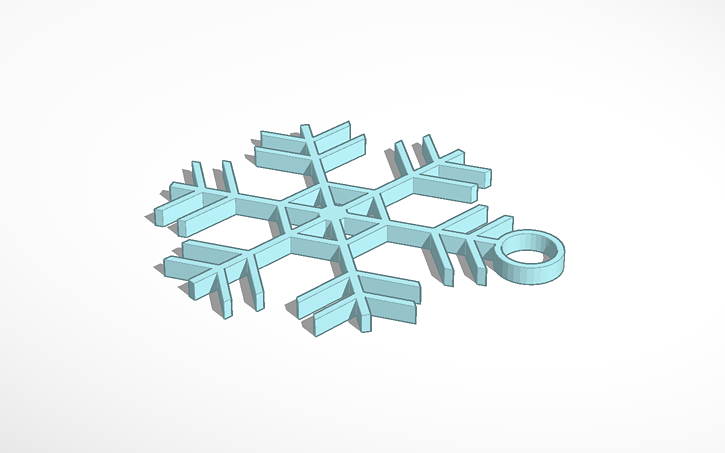 3D design Snow flake keychain - Tinkercad