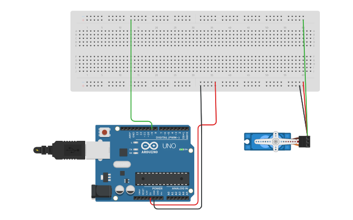 Circuit design Alimentador automático - Tinkercad