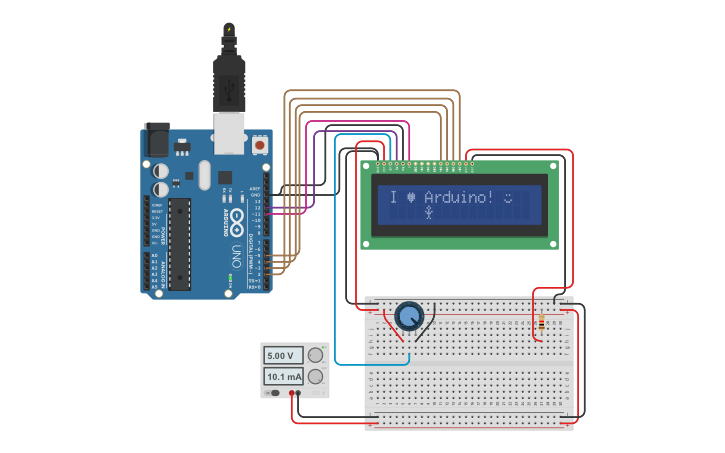 Circuit design LCD | Tinkercad