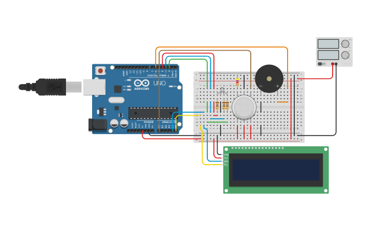 Circuit design MQ135 - Tinkercad