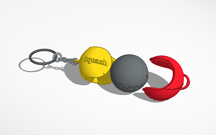 3D design Squash ball keychain - Tinkercad
