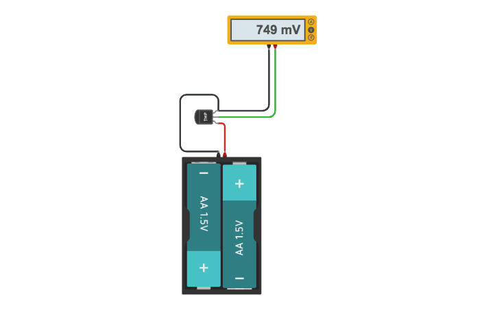 Circuit design temperature sensor - Tinkercad