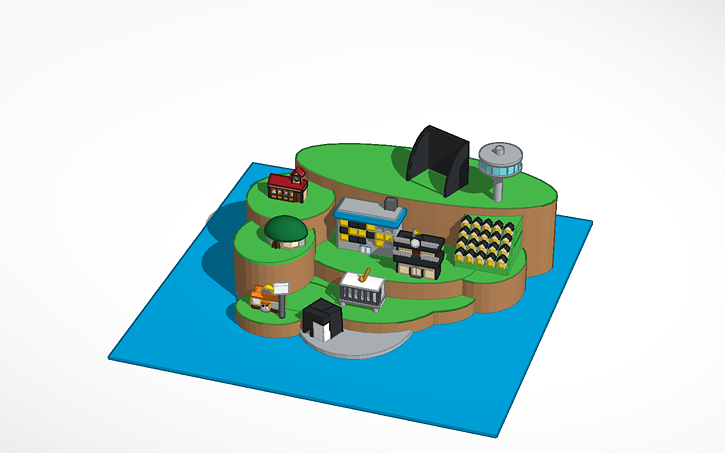 3D design Whole Tomodachi Life Island #Landon - Tinkercad