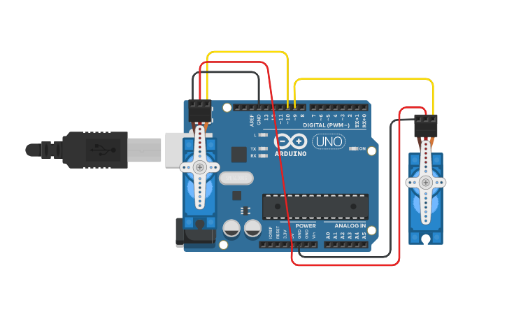 Circuit design Servomotor Arduino - Tinkercad