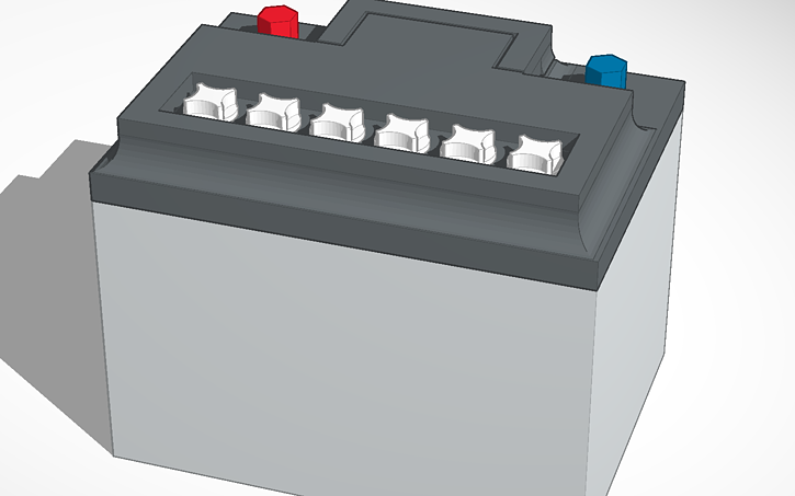 3D design Car Battery - Tinkercad