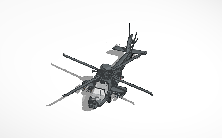 3D design AH-64 Apache Helicopter - Tinkercad