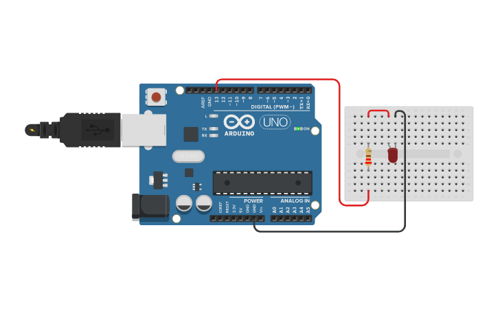Circuit design Blink without delay - Tinkercad