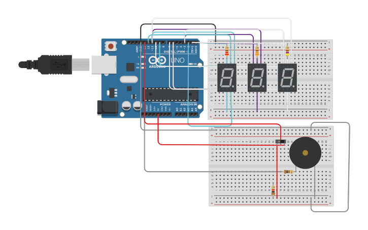 Circuit design 7 Segment Display | Tinkercad
