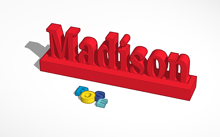 3D Design Name Plate Tinkercad