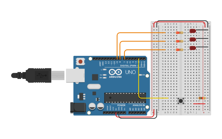 Circuit design Hold Button - Tinkercad